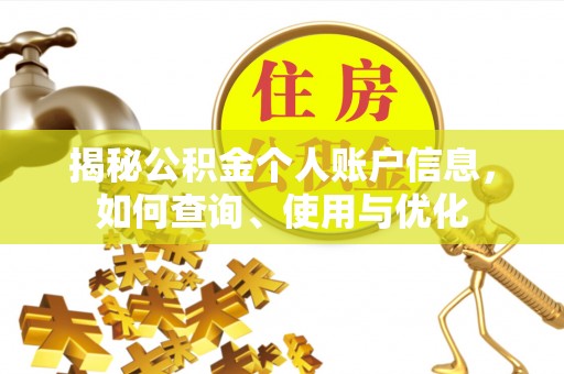 长武揭秘公积金个人账户信息，如何查询、使用与优化
