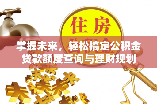 长武掌握未来，轻松搞定公积金贷款额度查询与理财规划