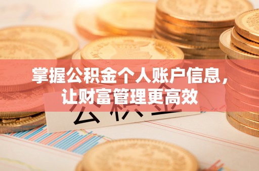 长武掌握公积金个人账户信息，让财富管理更高效